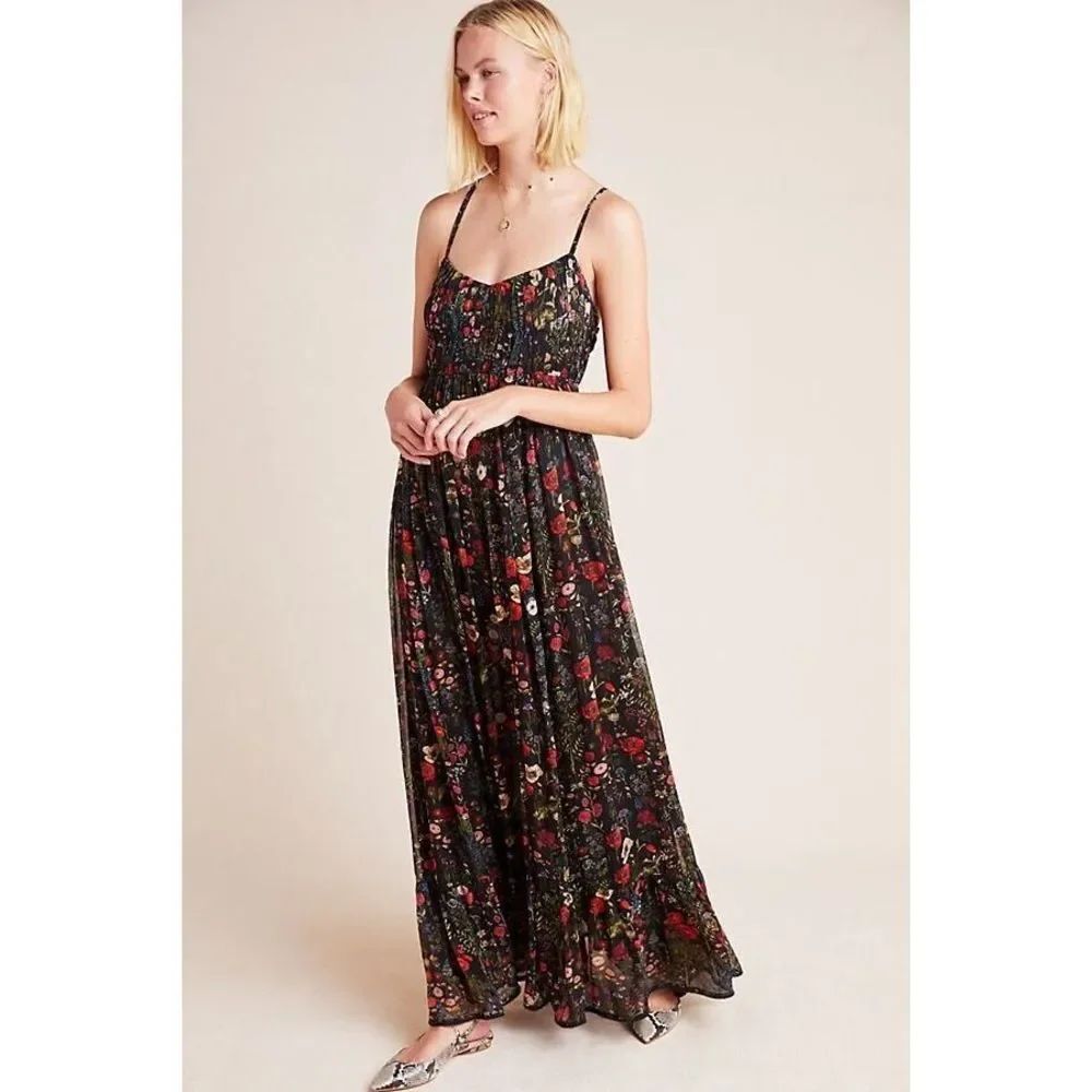 Anthropologie Massima Pleated Maxi Dress $220